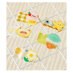 Babyhug Hair Clips with Bear Floral & Cupcake Applique Pack of 5 - Yellow & White