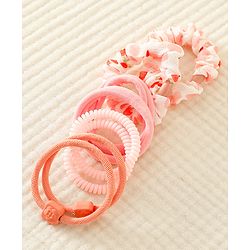 Babyhug Rubber Bands & Scrunchies Sets Pack of 8 - Light Pink
