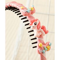 Babyhug Hair Band With Unicorn Applique - Pink