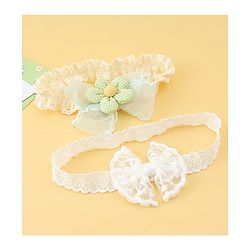 Babyhug Headbands with Floral Applique Pack of 2 - Offwhite & Light Green