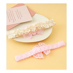 Babyhug Headbands with Floral Applique Pack of 2 - Offwhite & Light Green