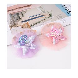 Babyhug Rubber Bands with with Sea Life Applique - Pink & Purple