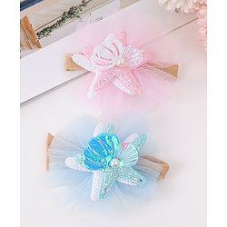 Babyhug Rubber Bands with with Sea Life Applique - Pink & Purple