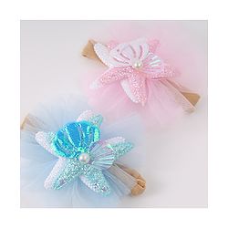 Babyhug Rubber Bands with with Sea Life Applique - Pink & Purple