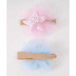 Babyhug Rubber Bands with with Sea Life Applique - Pink & Purple