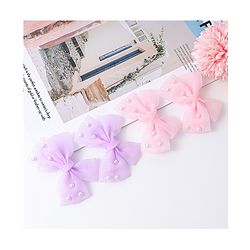 Babyhug Bow & Butterfly Clips Set of 4  - Pink & Purple