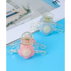 Babyhug Free Size Floral Hair Pins And Clips Pack of 2 - Blue & Pink