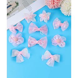 Babyhug Free Size Bow & Butterfly Clips Pack of 10 - Pink