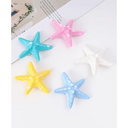 Babyhug Hair Pins and Clips With Star Design Pack Of 5 - Pink & Blue