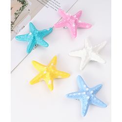 Babyhug Hair Pins and Clips With Star Design Pack Of 5 - Pink & Blue