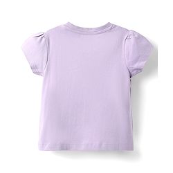 Babyhug Cotton Knit Half Sleeves Capri Night Suit With Floral Print - Lavender