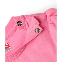 Babyhug Cotton Knit Half Sleeves Capri Set With Polka Dots & Floral Print - Pink & Navy Blue