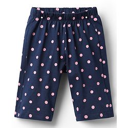 Babyhug Cotton Knit Half Sleeves Capri Set With Polka Dots & Floral Print - Pink & Navy Blue