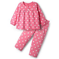 Babyhug Cotton Knit Full Sleeves T-Shirt Text Graphic Print - Pink main image 1