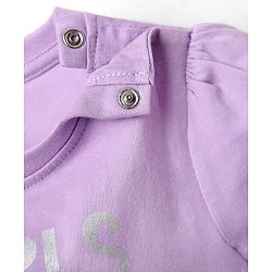 Babyhug 100% Cotton Knit Half Sleeves T-Shirt & Short With Dino Print - Lavender