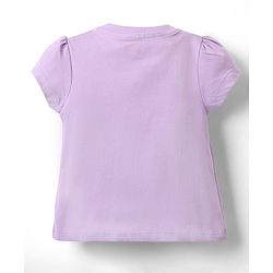 Babyhug 100% Cotton Knit Half Sleeves T-Shirt & Short With Dino Print - Lavender