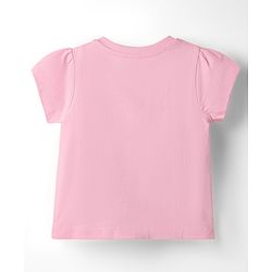 Babyhug Cotton Knit Half Sleeves Shorts Night Suit With Bear Print - Pink & Navy Blue