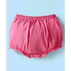 Babyhug 100% Cotton Antibacterial Bloomers With Hearts & Animal Print Pack Of 3 - Yellow White & Dark Pink