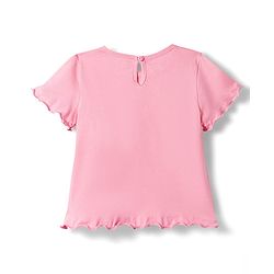 Babyhug Cotton Knit Frock with Full Sleeves Inner Tee Tropical Theme Print & Bunny Embroidery - Pink