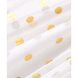 Babyhug Disney Single Jersey Knit Frill Sleeves Party Dress with Bambi Graphics & Foil Print - White