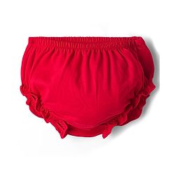 Babyhug Single Jersey Knit Half Puffed Sleeves Frock with Cut & Sew Design Bow Applique & Bloomer - Red