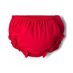 Babyhug Single Jersey Knit Half Puffed Sleeves Frock with Cut & Sew Design Bow Applique & Bloomer - Red