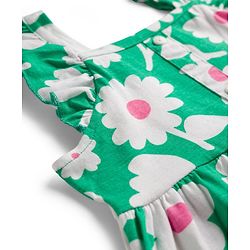 Babyhug Single Jersey Knit Frill  Sleeves Frock with Floral Print & Bloomer - Mint Green