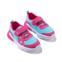 Cute Walk by Babyhug Sneaker with Velcro Closure & Star Patch - Fuchsia & Light Blue