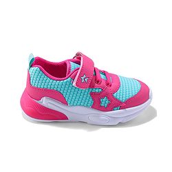 Cute Walk by Babyhug Sneaker with Velcro Closure & Star Patch - Fuchsia & Light Blue