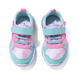 Cute Walk by Babyhug Velcro Closure Sneaker Shoes With Heart Applique & Lace Detailing - Light Blue