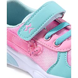 Cute Walk by Babyhug Velcro Closure Sneaker Shoes With Heart Applique & Lace Detailing - Fuchsia