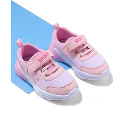 Cute Walk by Babyhug Velcro Closure Sneaker Shoes With Lace Detailing - Pink