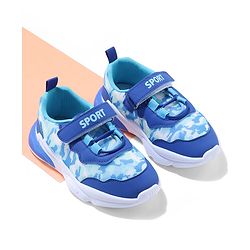 Cute Walk by Babyhug Sneaker with Velcro Closure & Camouflage Print - Blue