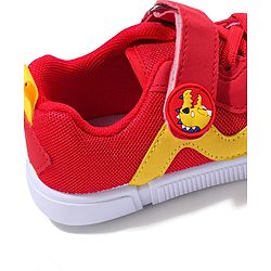 Cute Walk by Babyhug Velcro Closure Sneaker Shoes With Dino Applique - Red