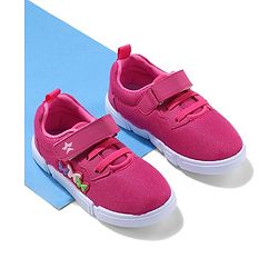 Cute Walk by Babyhug Velcro Closure Sneakers with Butterfly Applique - Fuchsia
