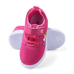 Cute Walk by Babyhug Velcro Closure Sneakers with Butterfly Applique - Fuchsia