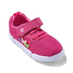 Cute Walk by Babyhug Velcro Closure Sneakers with Butterfly Applique - Fuchsia