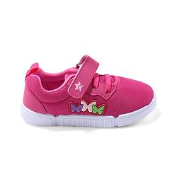 Cute Walk by Babyhug Velcro Closure Sneakers with Butterfly Applique - Fuchsia