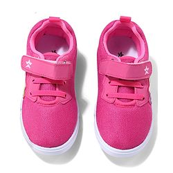 Cute Walk by Babyhug Velcro Closure Sneakers with Butterfly Applique - Fuchsia