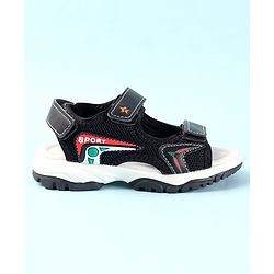 Cute Walk by Babyhug Velcro Closure Sandals with 3D Applique - Black