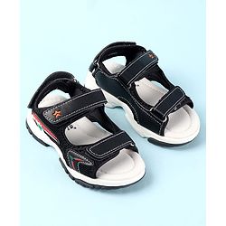 Cute Walk by Babyhug Velcro Closure Sandals with 3D Applique - Black