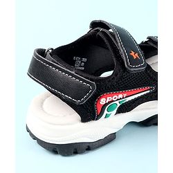 Cute Walk by Babyhug Velcro Closure Sandals with 3D Applique - Black