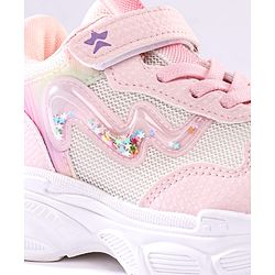 Cute Walk by Babyhug Velcro Closure Sneaker Shoes With Lace Detailing - Pink