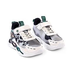 Cute Walk by Babyhug Velcro Closure Sneaker Shoes With Lace Detailing & Splash Print - White