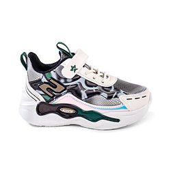 Cute Walk by Babyhug Velcro Closure Sneaker Shoes With Lace Detailing & Splash Print - White