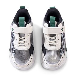 Cute Walk by Babyhug Velcro Closure Sneaker Shoes With Lace Detailing & Splash Print - White