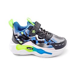 Cute Walk by Babyhug Velcro Closure Sneaker Shoes With Lace Detailing & Splash Print - Grey