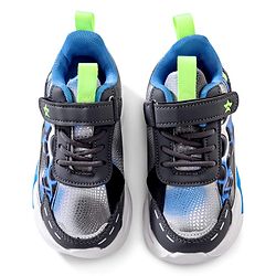 Cute Walk by Babyhug Velcro Closure Sneaker Shoes With Lace Detailing & Splash Print - Grey