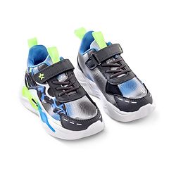 Cute Walk by Babyhug Velcro Closure Sneaker Shoes With Lace Detailing & Splash Print - Grey