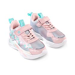 Cute Walk by Babyhug Velcro Closure Sneaker Shoes With Lace Detailing & Splash Print - Pink
